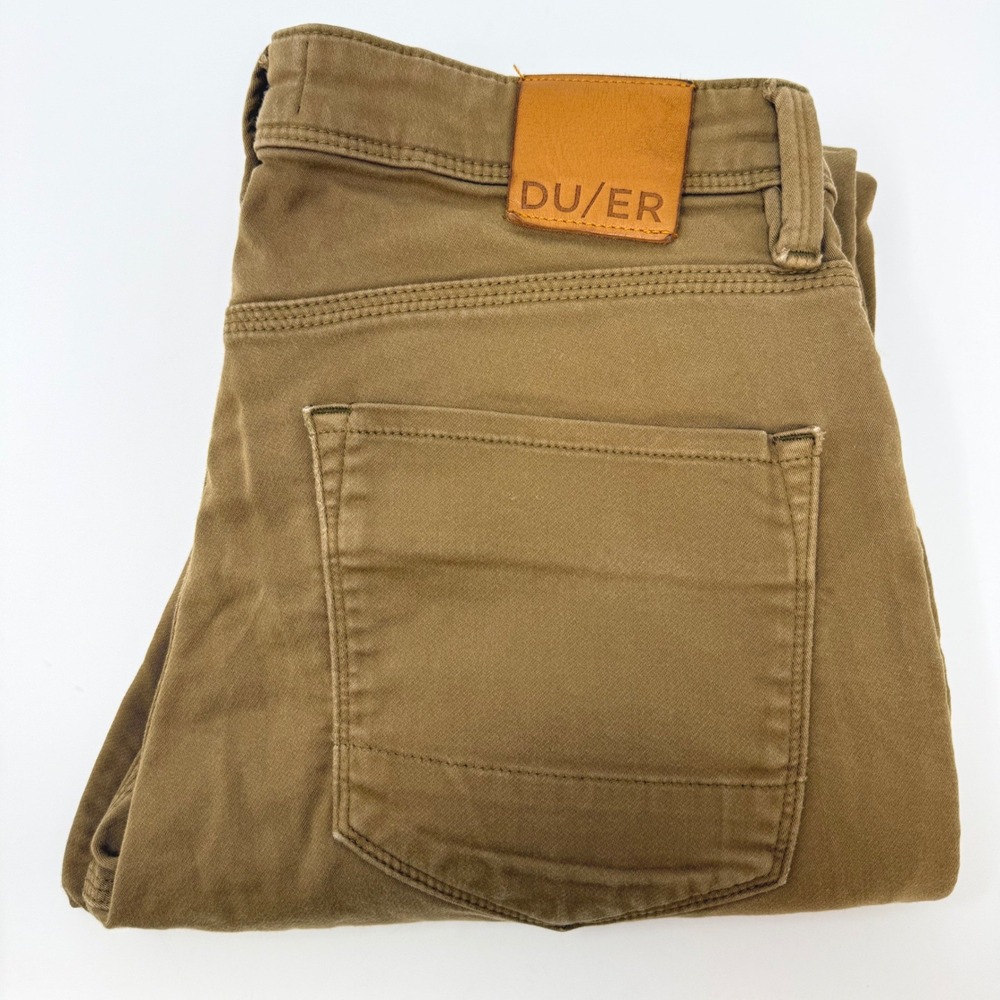 DU/ER No Sweat N2X Slim Fit Pants Mens 32x32 Tobacco Brown 5-Pocket Stretch